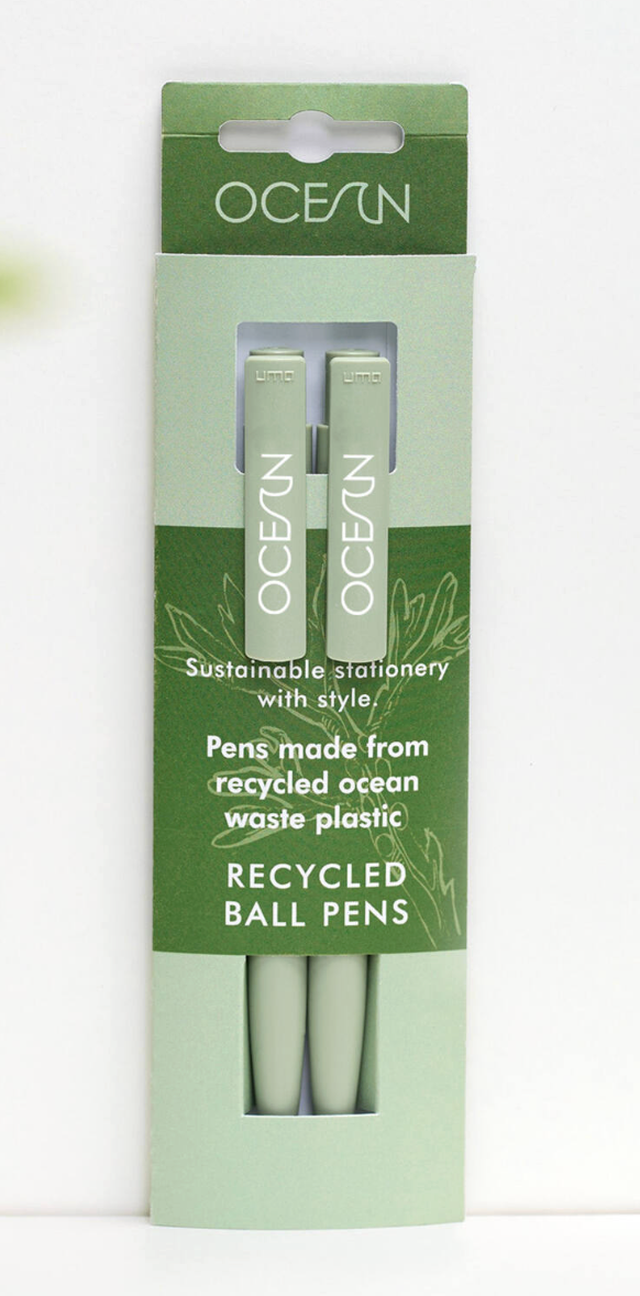 Recycled Ocean Waste Pens in Algae Green