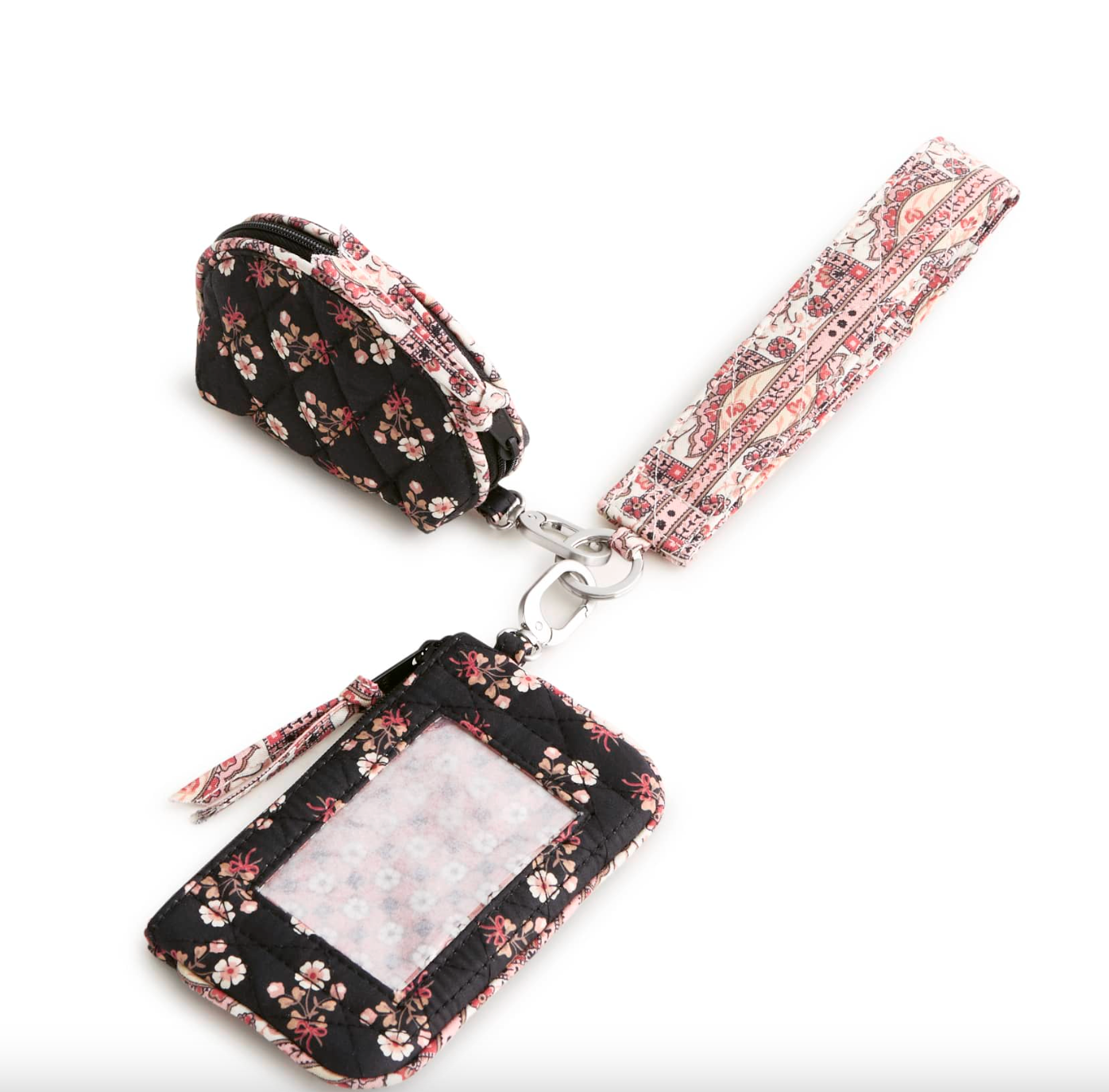Dual Pouch Wide Wristlet- Melissa Ditsy