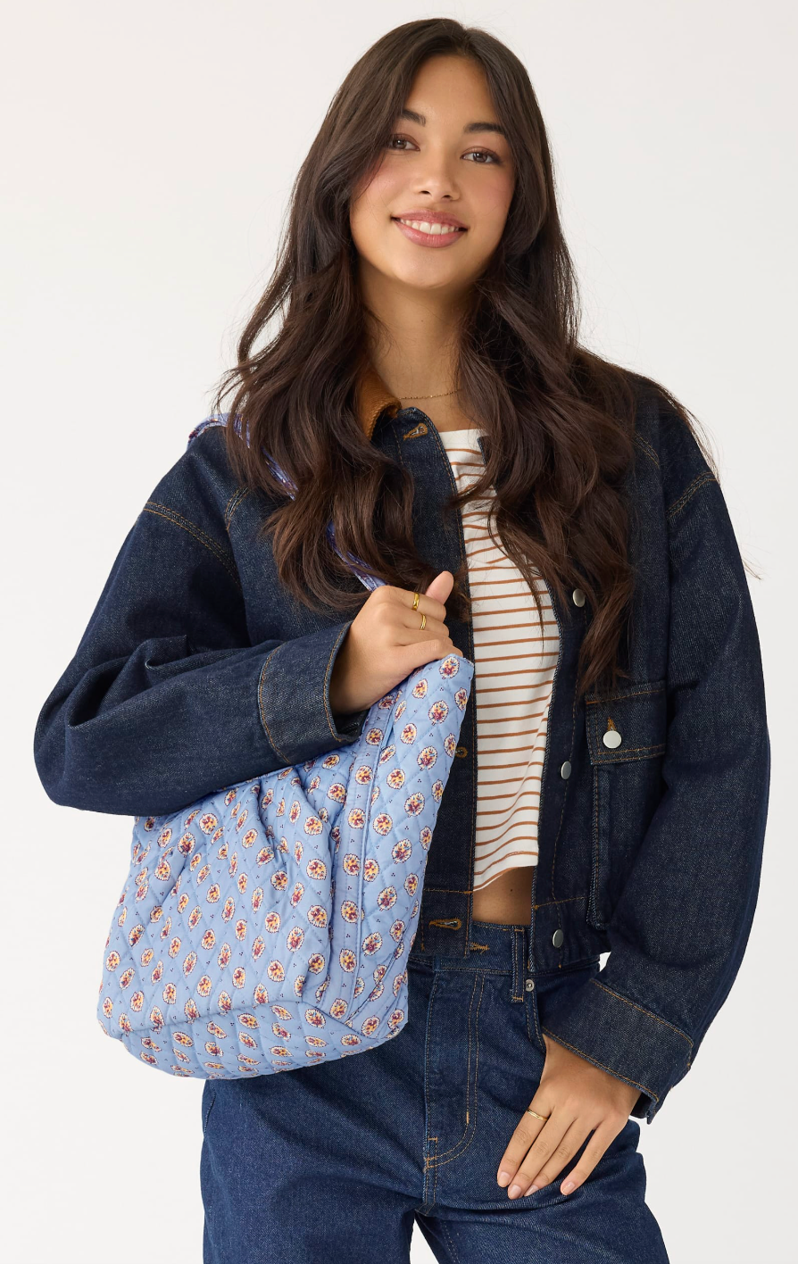 Amanda Shoulder Bag- Blue Leaf