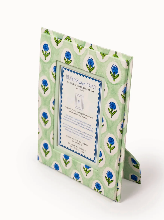 Medium Block Print Photo Frame (4X6) - Mint