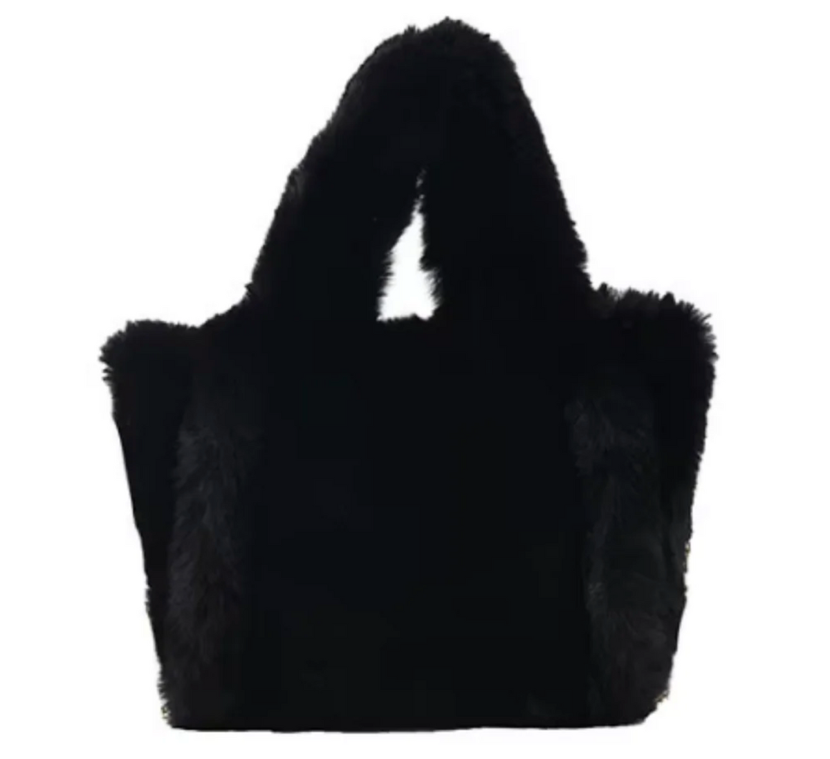 Small Faux Fur Purses-Black