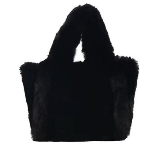 Small Faux Fur Purses-Black