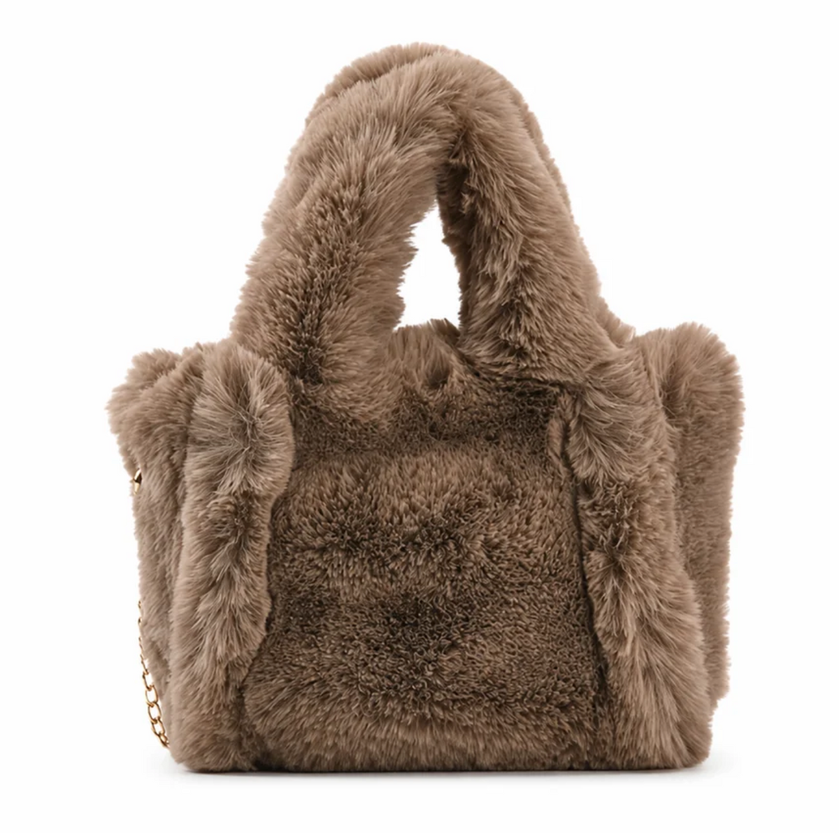 Small Faux Fur Purses-Mocha