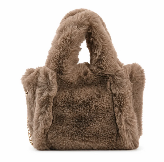 Small Faux Fur Purses-Mocha