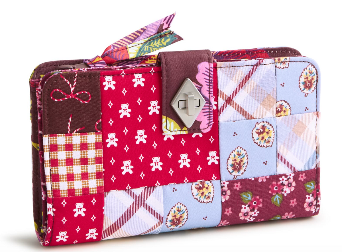 Turnlock Wallet- Festive Check Patchwork