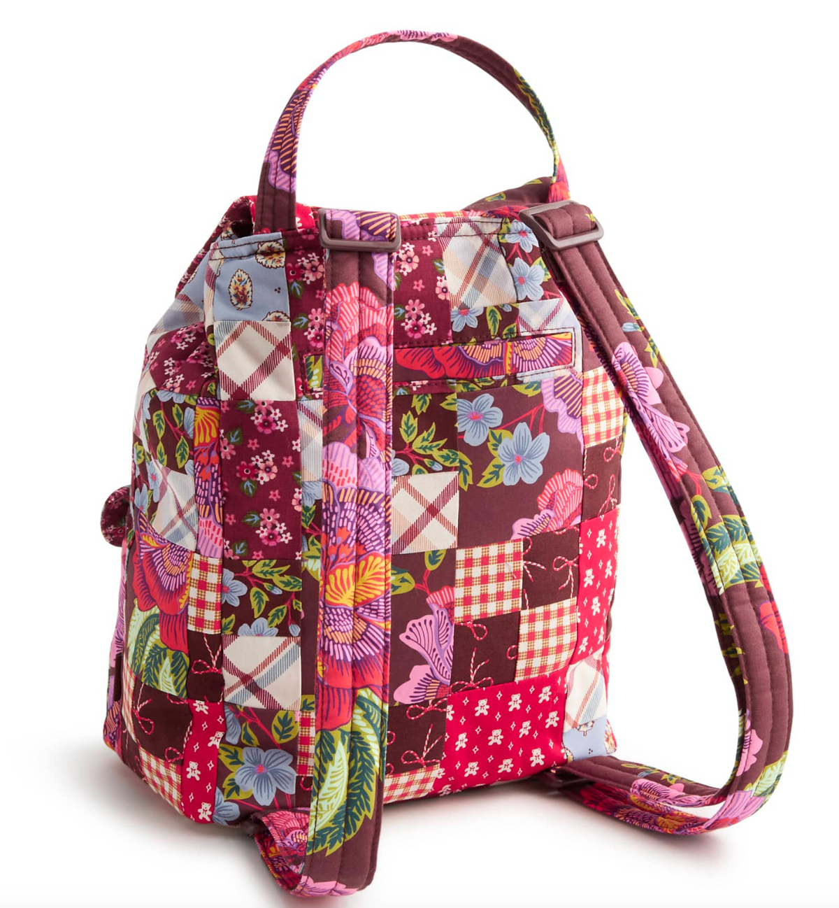 Deluxe Drawstring Backpack-Festive Check Patchwork