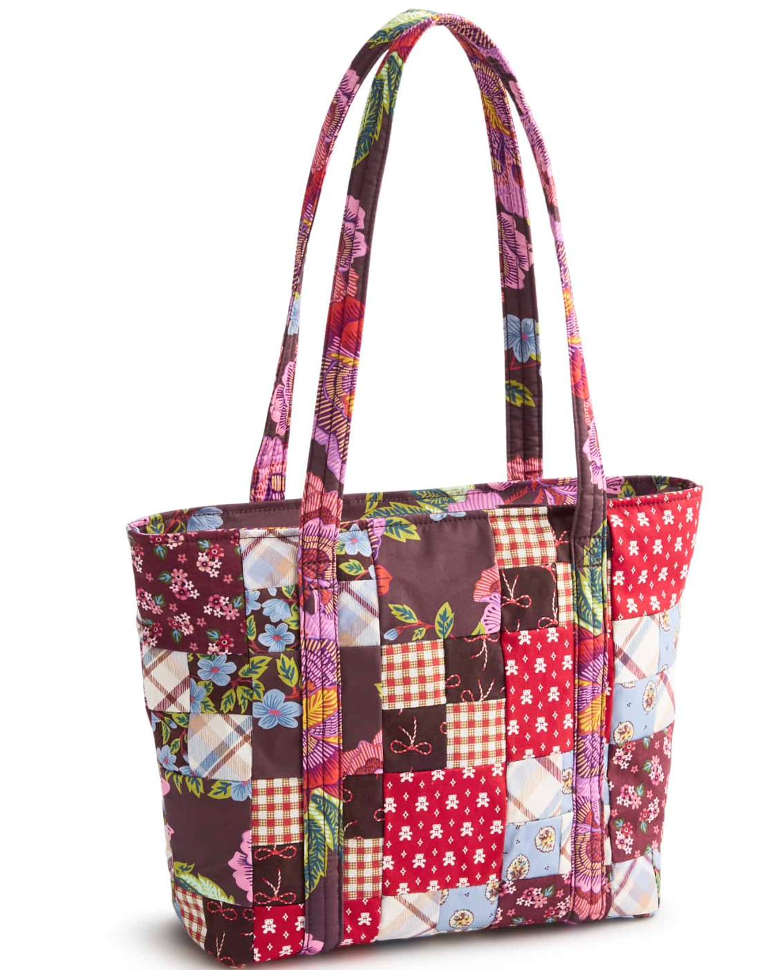 Small Original Vera Tote- Festive Check Patchwork