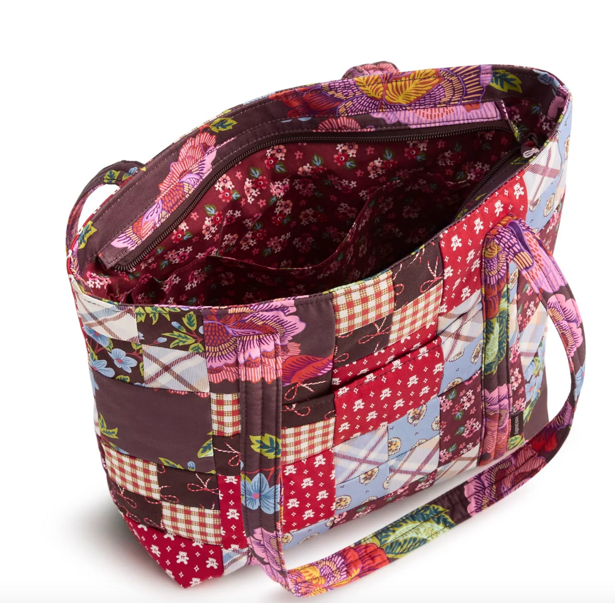 Small Original Vera Tote- Festive Check Patchwork