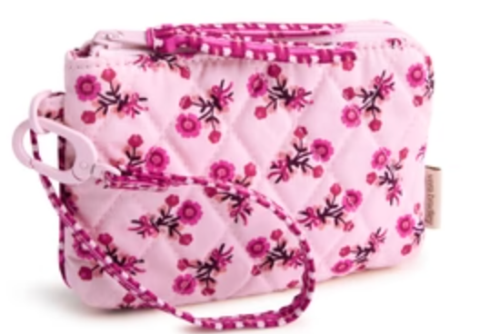 Clip & Zip Wristlet- Melissa Ditsy Pink