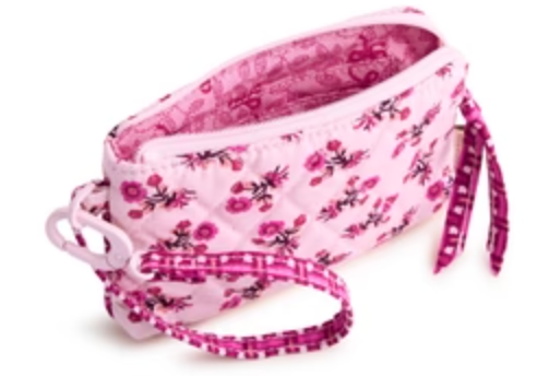 Clip & Zip Wristlet- Melissa Ditsy Pink