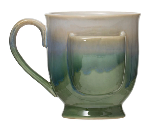 Stoneware Mug with Tea Bag Holder, 3 Colors