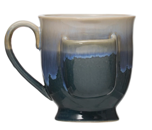 Stoneware Mug with Tea Bag Holder, 3 Colors