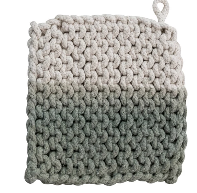 Cotton Crocheted Dip Dyed Pot Holder, 3 Styles