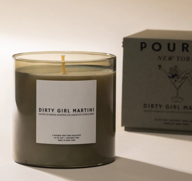 Dirty Girl Martini | Poured New York- 10 OZ Soy Coconut Wax Candle
