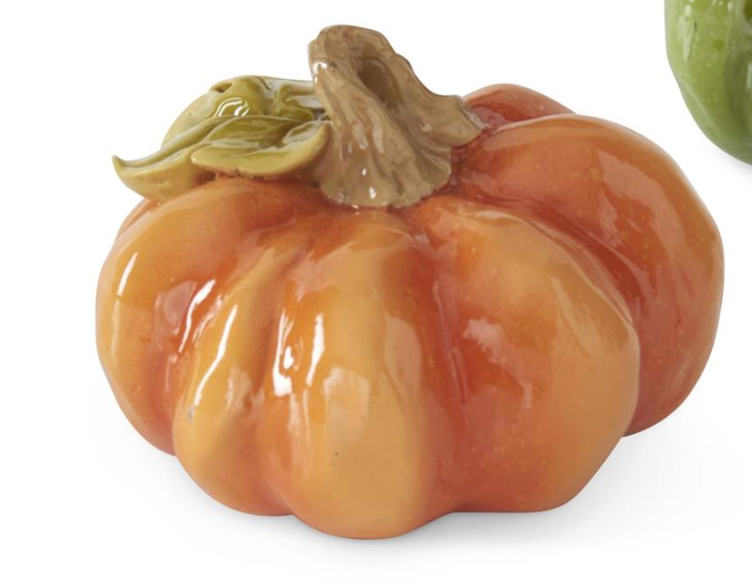 Assorted 2.5 Inch Fall Colored Resin Pumpkins (4 Colors)