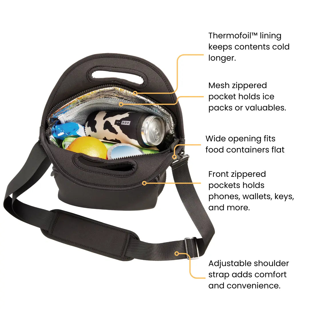 LunchTote XL - Black English Garden Picnic