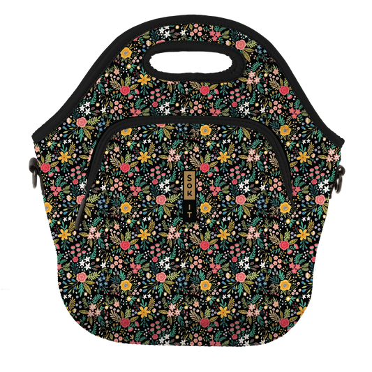 LunchTote XL - Black English Garden Picnic
