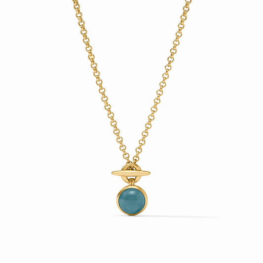Solara Solitaire Necklace-Iridescent Montana Blue