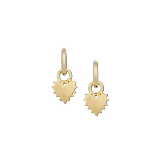Two-Toned Spikey Heart Huggies