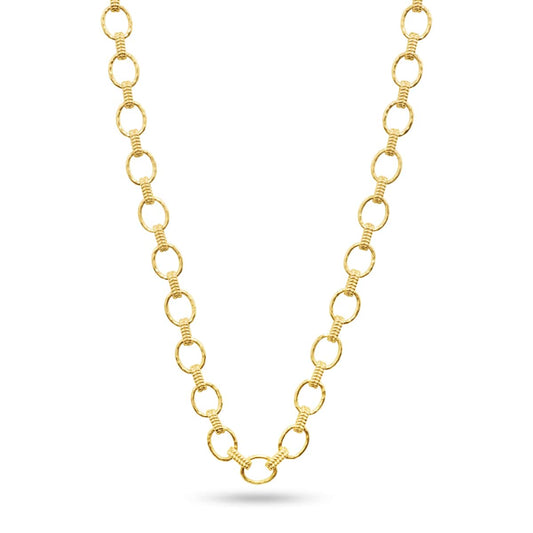 Cleopatra Small Link Necklace, 16"+2" - Gold