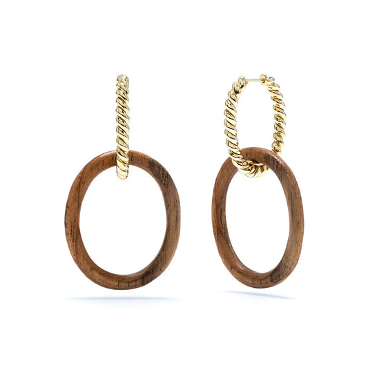 Earth Goddess Link Earrings - Teak