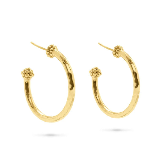 Berry Medium Hoop Earrings - Gold