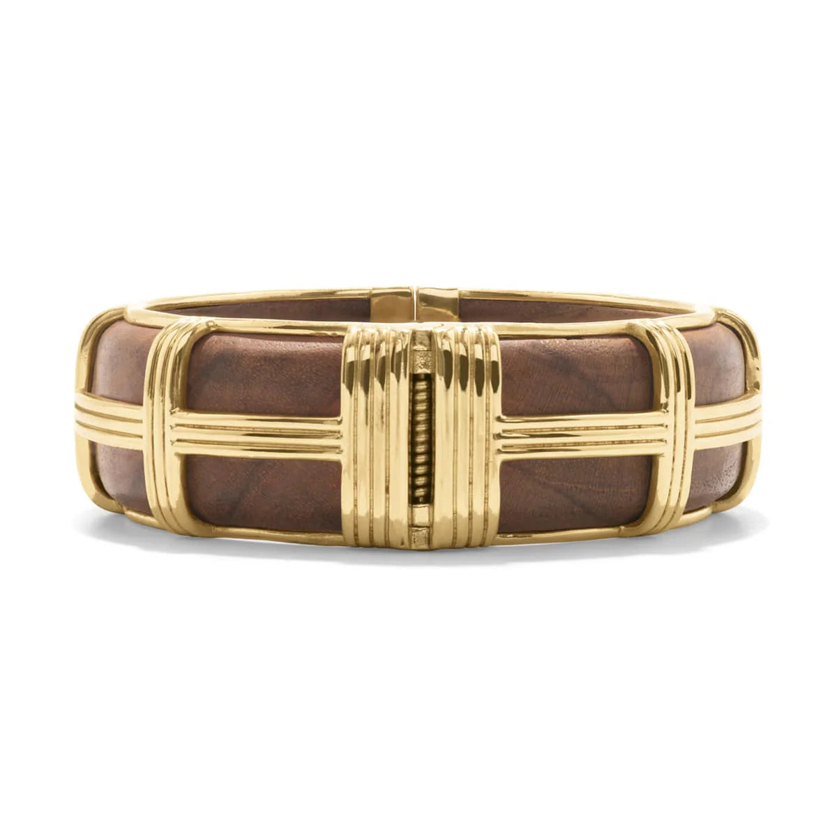 Gaia Hinged Bangle, M/L - Teak