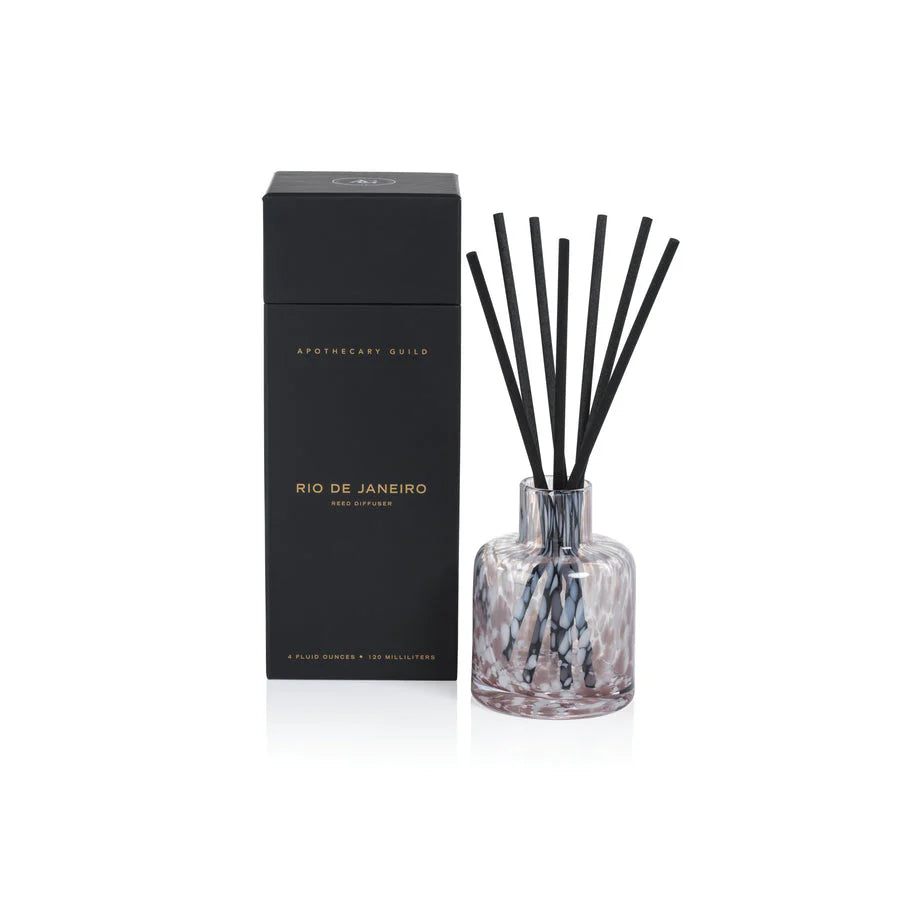 Apothecary Guild Opal Glass Reed Diffuser in Gift Box- Rio De Janerio