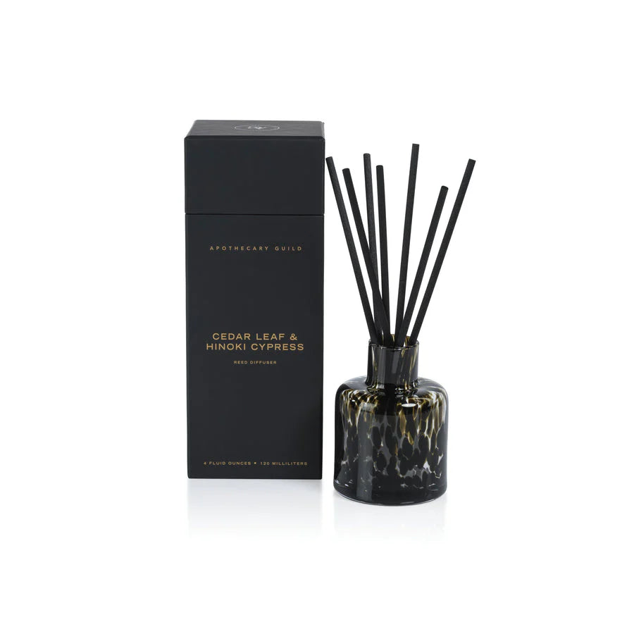 Apothecary Guild Opal Glass Reed Diffuser in Gift Box-Cedar Leaf Hinoki