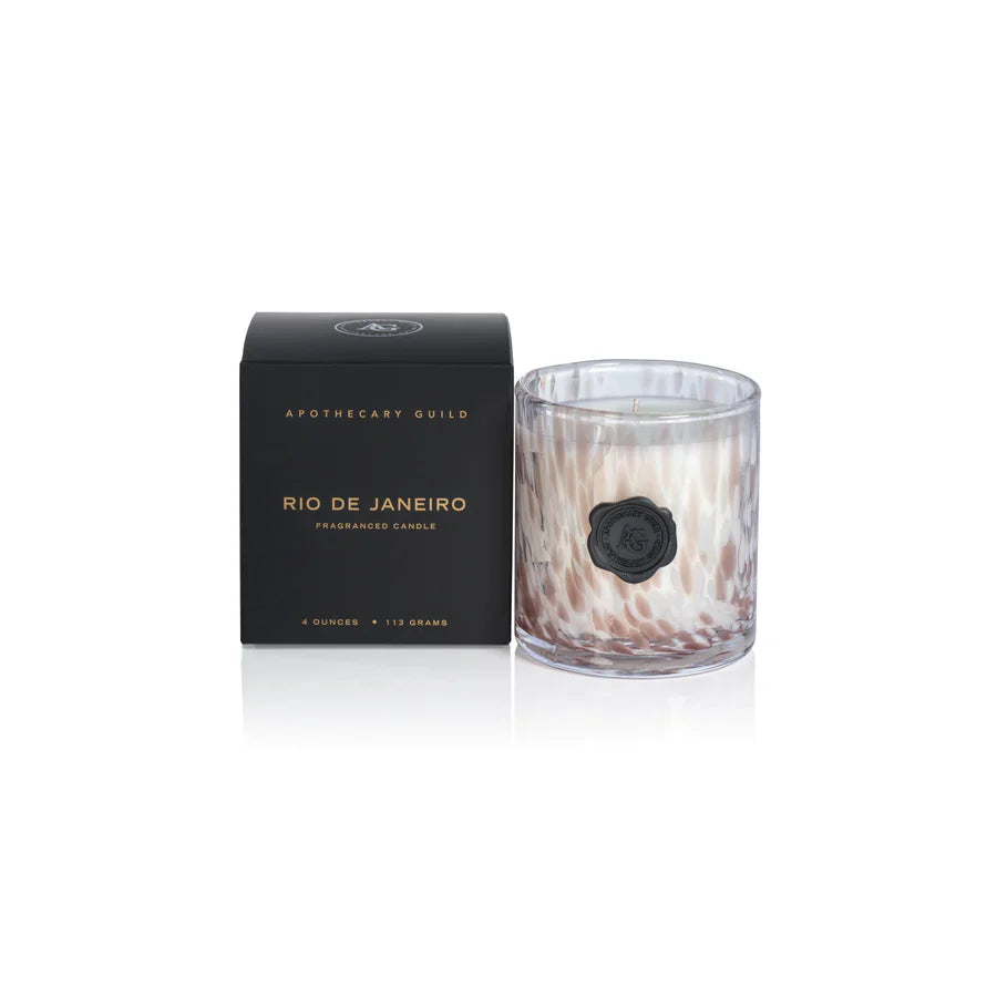 Apothecary Guild Opal Glass Mini Candle Jar in Gift Box-Rio De Janerio