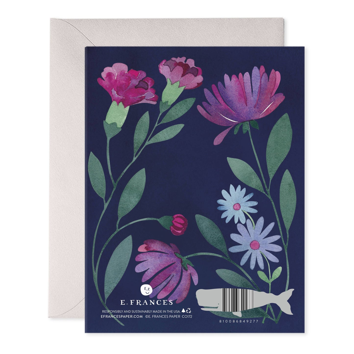 Purple Flowers Thinking of You Greeting Card