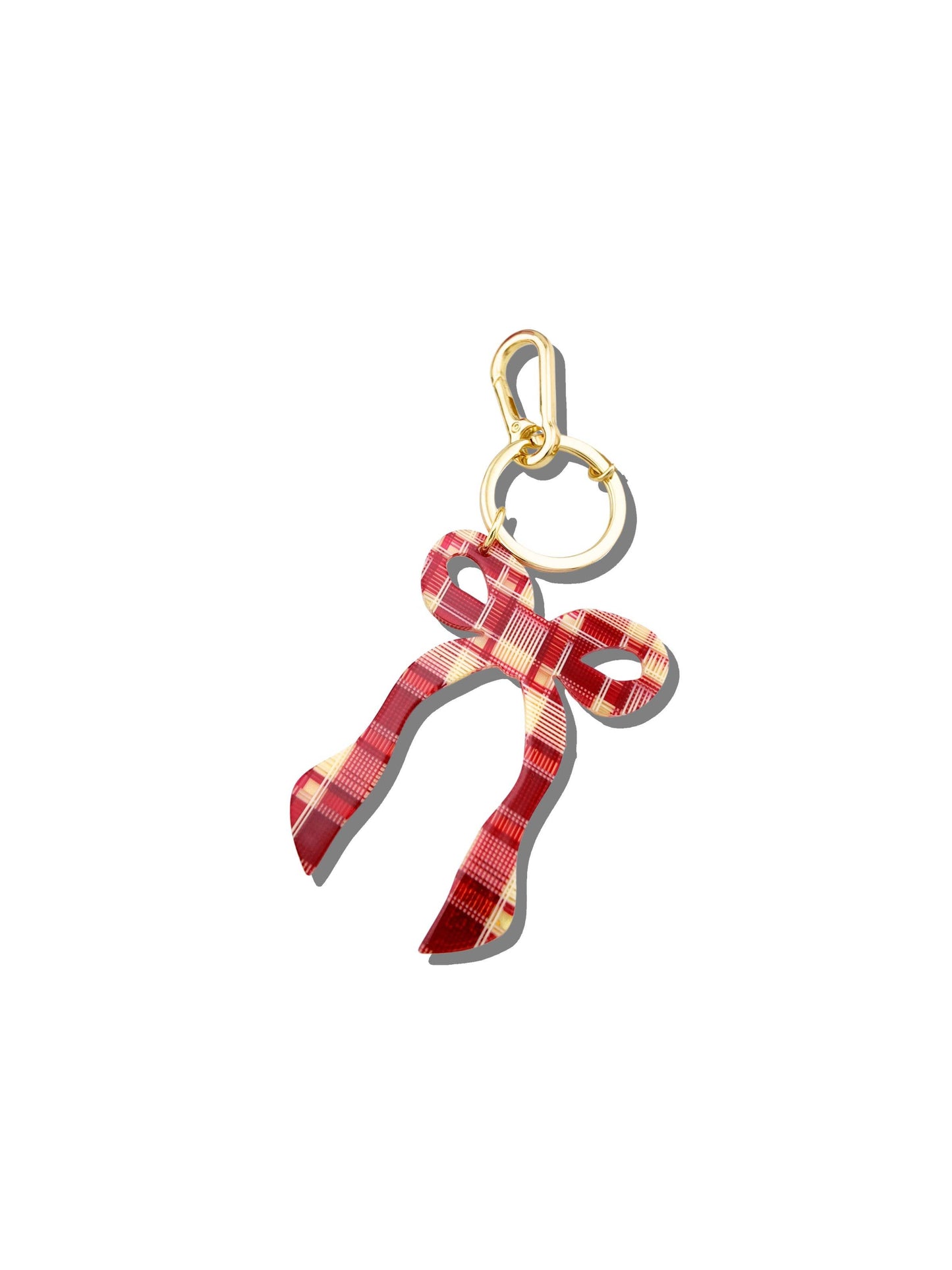 Hand-painted Coquette Bow Bag Charm -Red