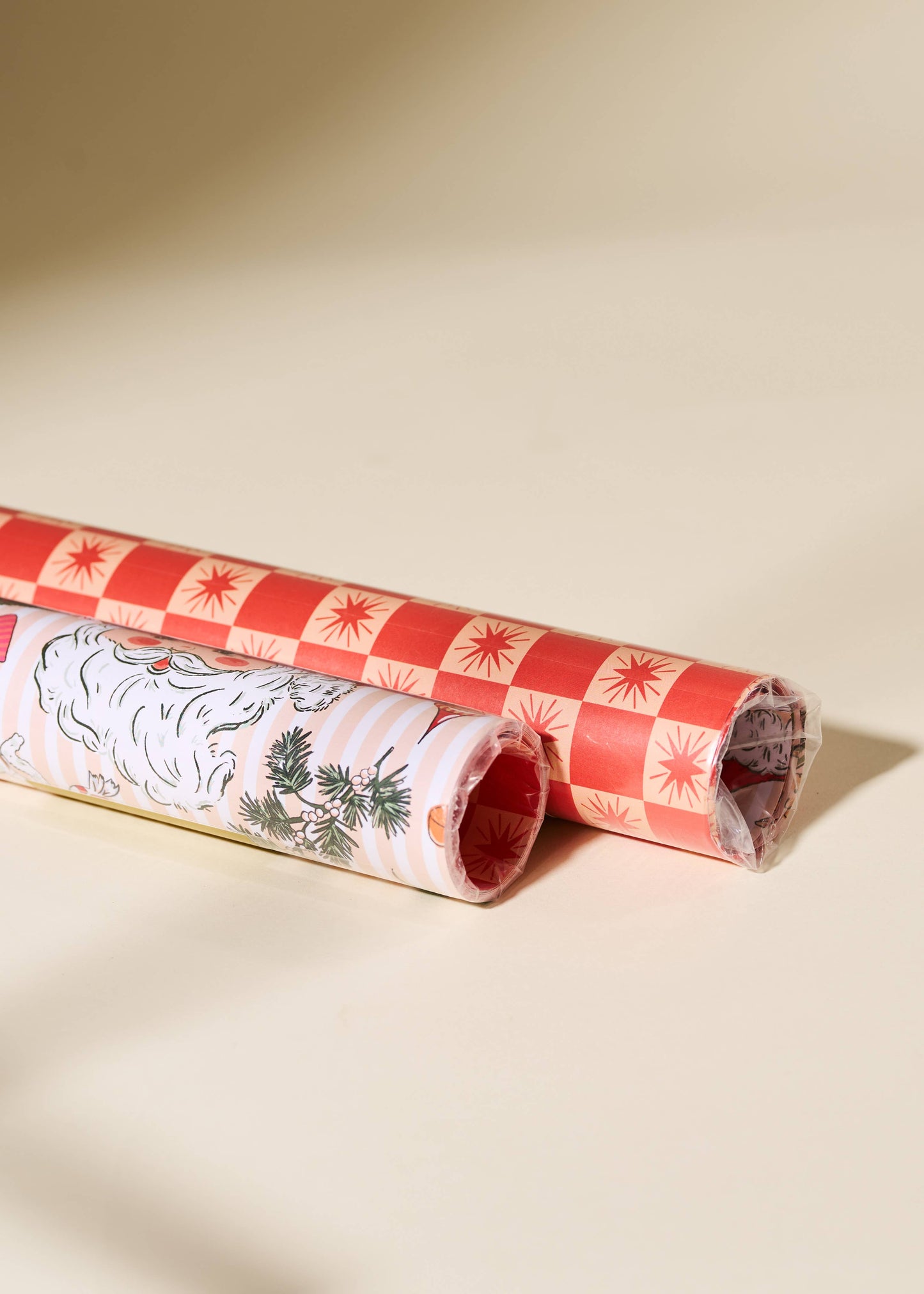 Nostalgic Christmas Red Star Checked Gift Wrap | 3 Sheets