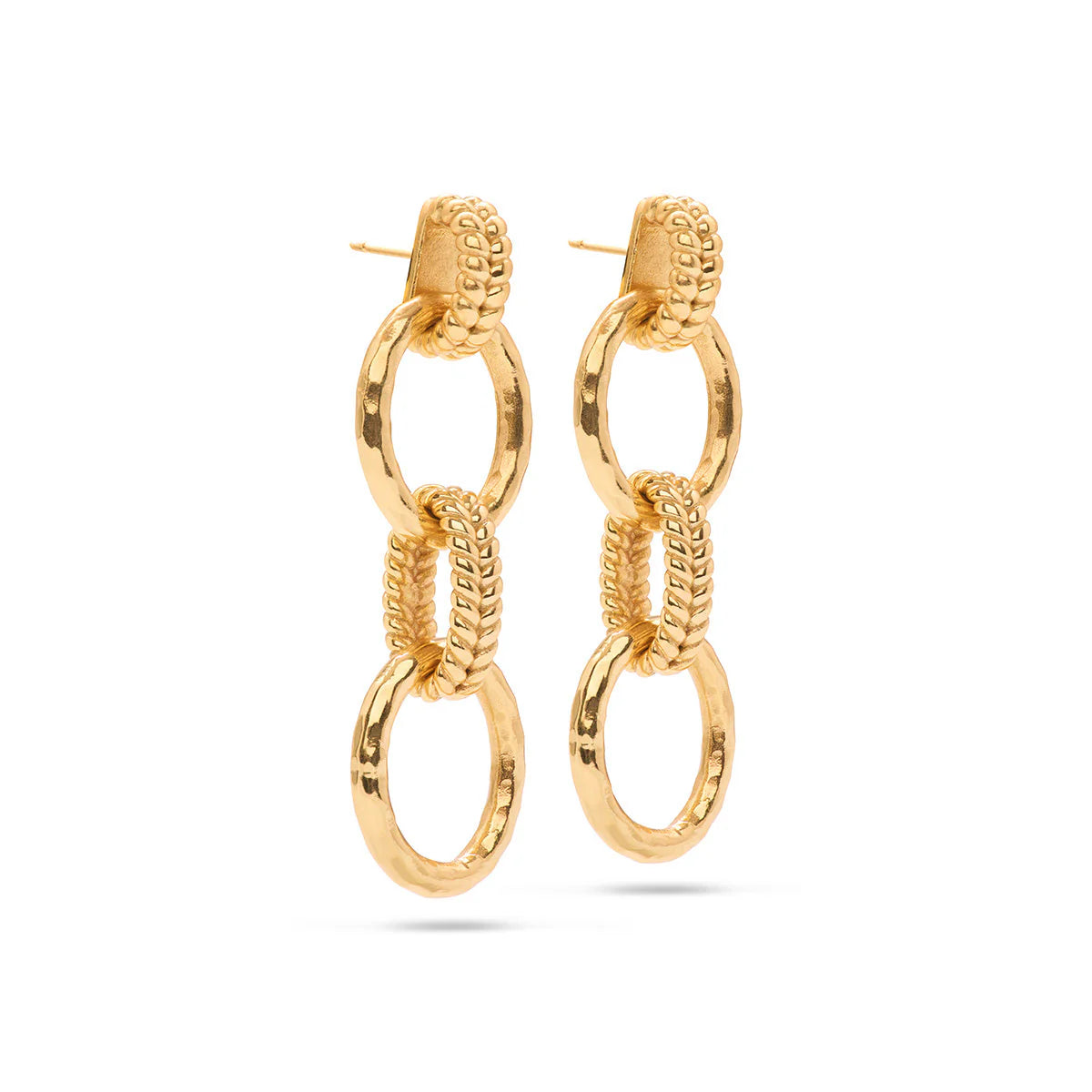 Cleopatra Regal Double Link Earrings - Gold