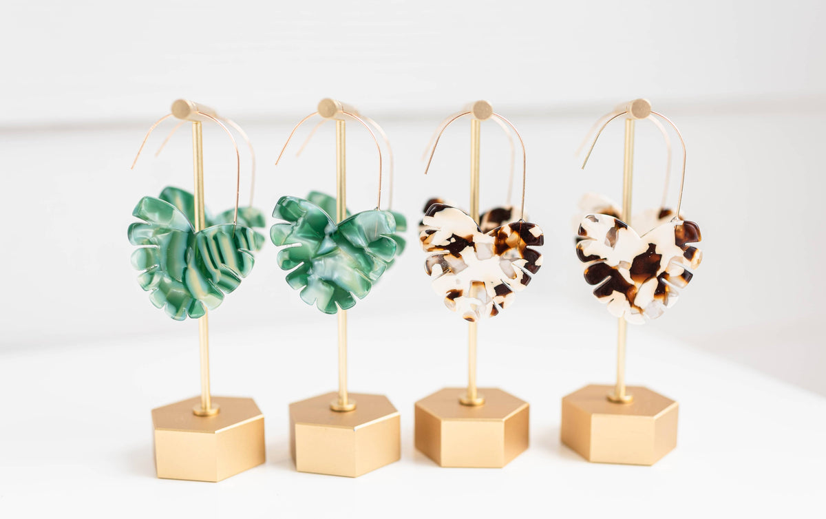 Cocoa Palm Statement Threader Earrings