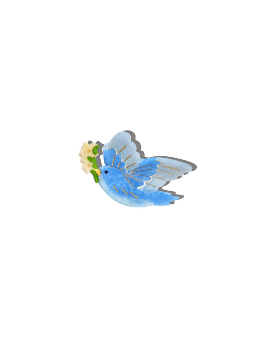 Hand-painted Bluebird Claw Hair Clip | Eco-Friendly