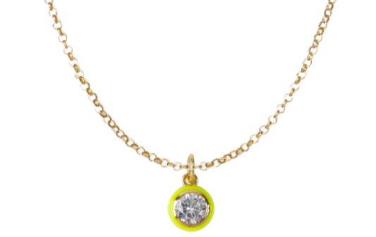 Bezel Necklace: Chartreuse