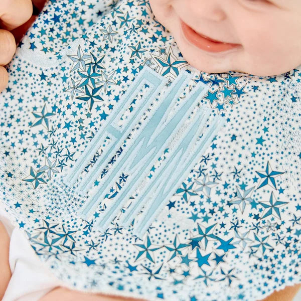 Scallop Bib- Adelajda Blue
