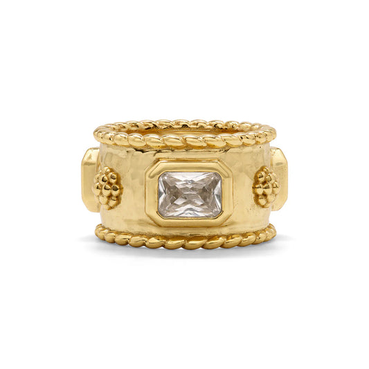 Berry Hammered Band - Gold/Cubic Zirconia