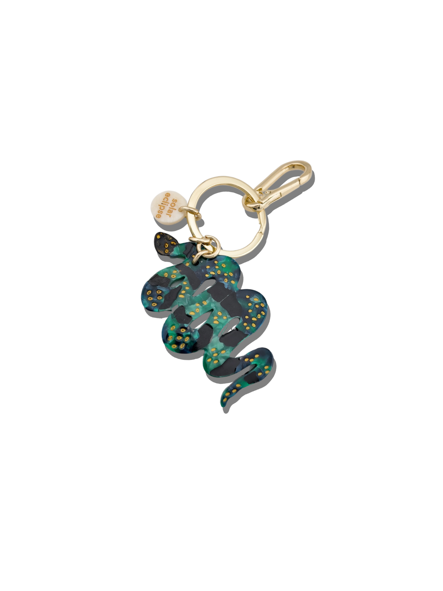 Hand-painted Snake Bag Charm + Keychain | Eco-Friendly: Green