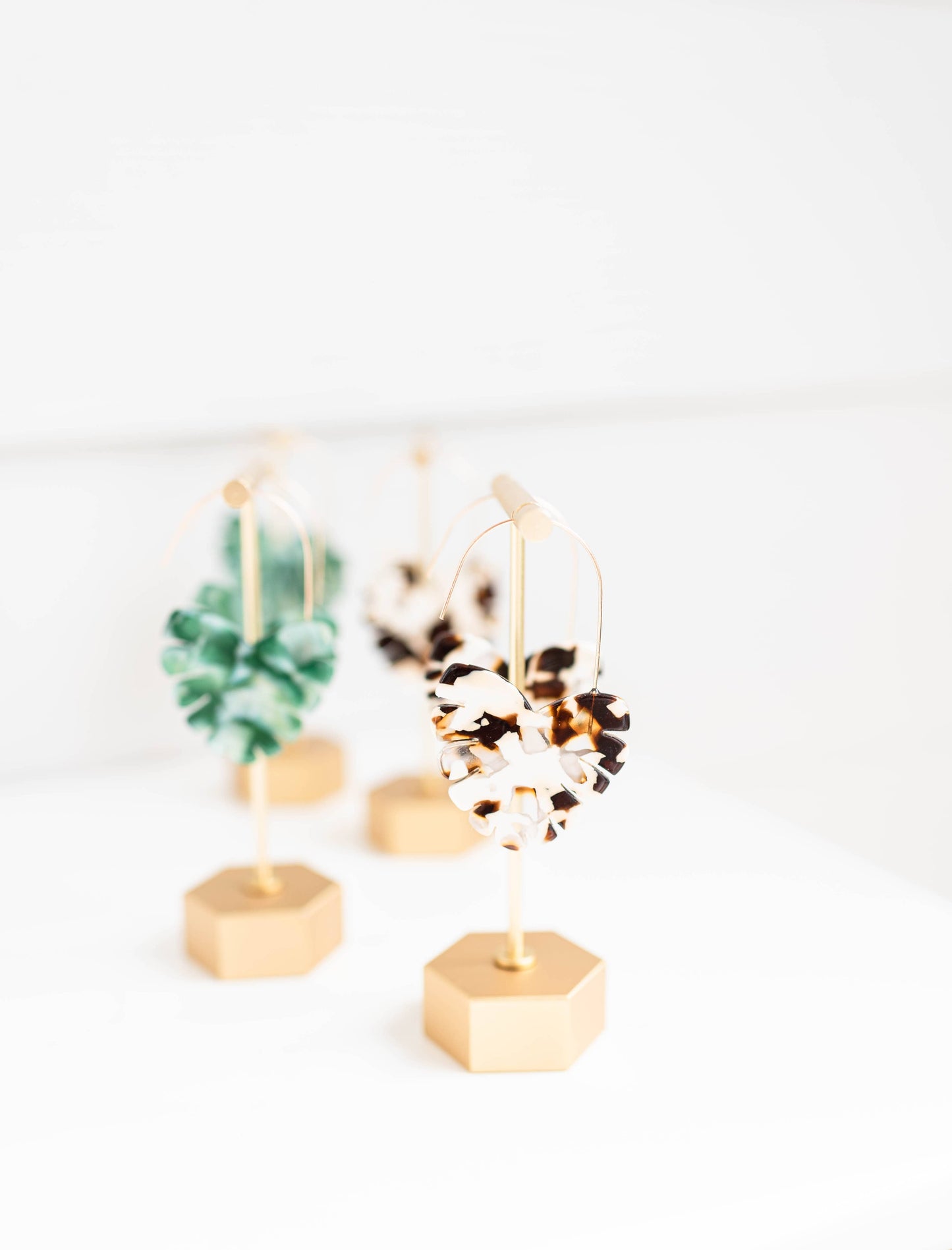Cocoa Palm Statement Threader Earrings