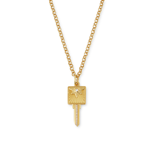 Compass Key Necklace: 18" Mini Belcher
