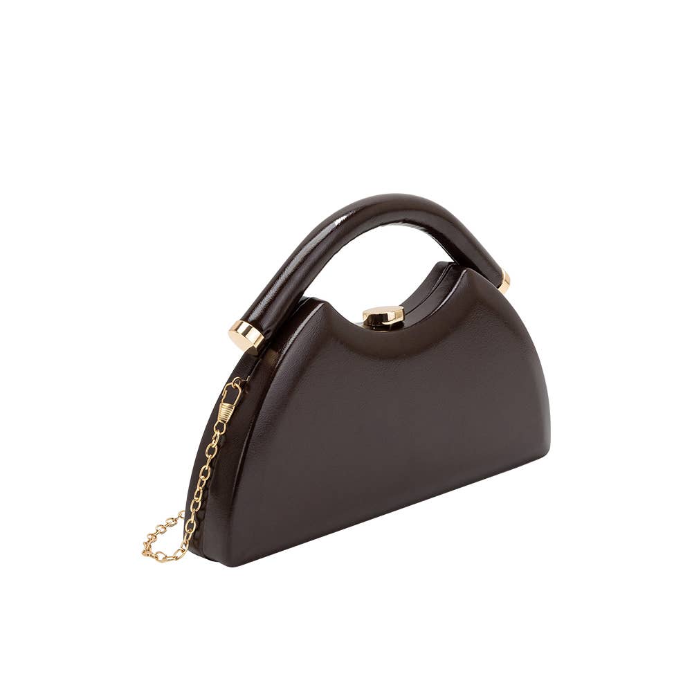Roz Espresso Vegan Leather Top Handle Bag Pre-Order 10/25