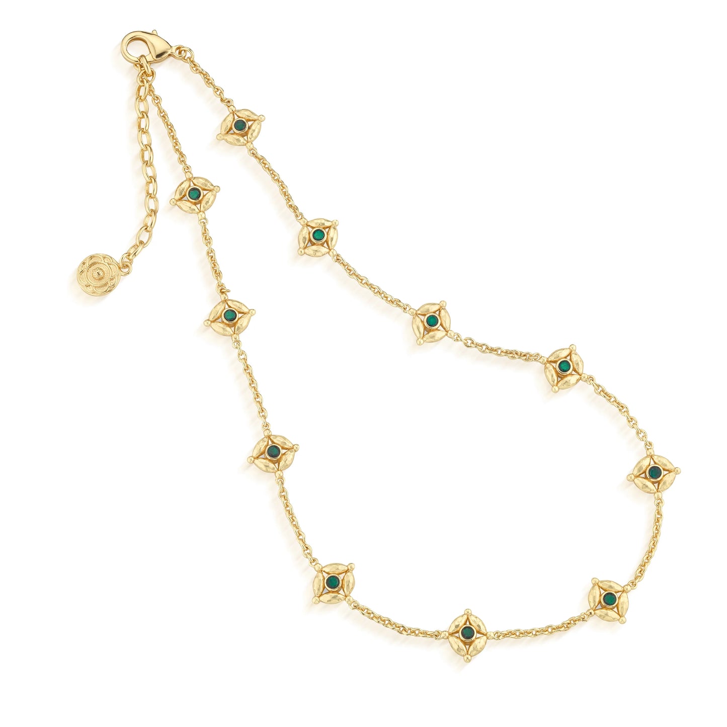 Mystic Eye Double Sided Necklace, 16"+2" - Blue Laborite and Green Onyx