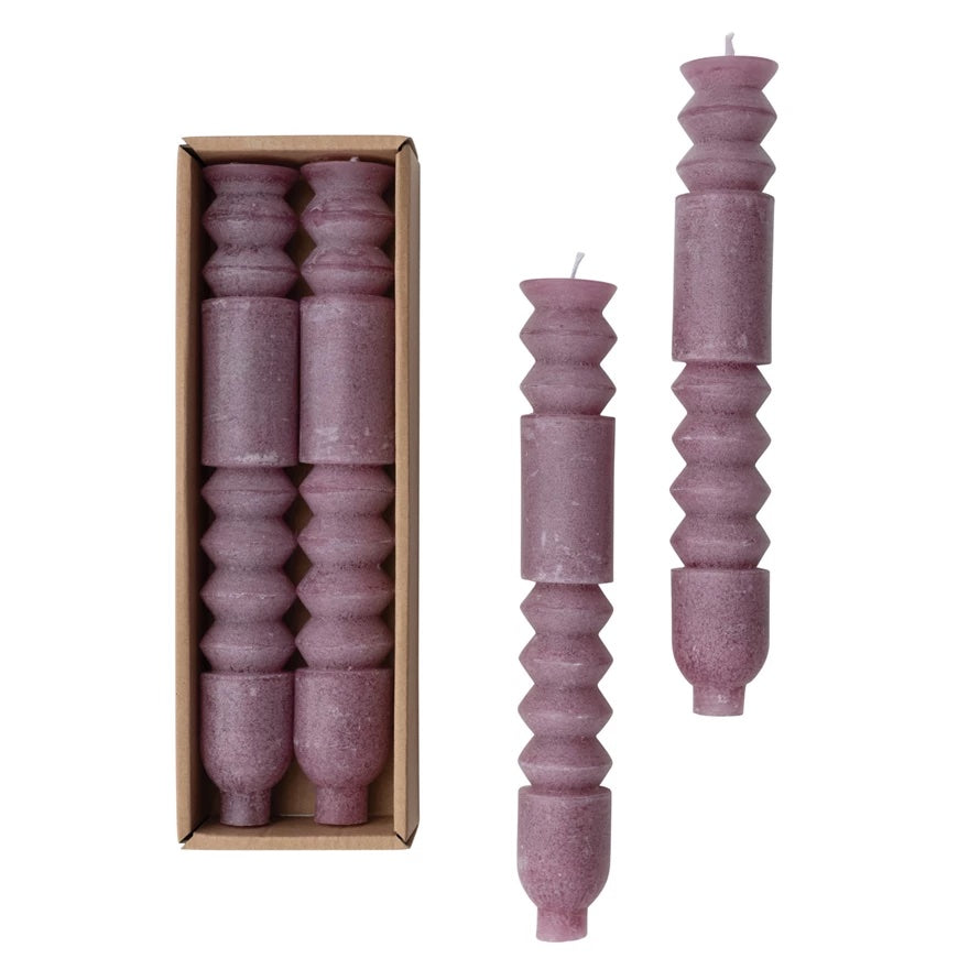 Unscented Taper Candles- Pinot with Powder Finish