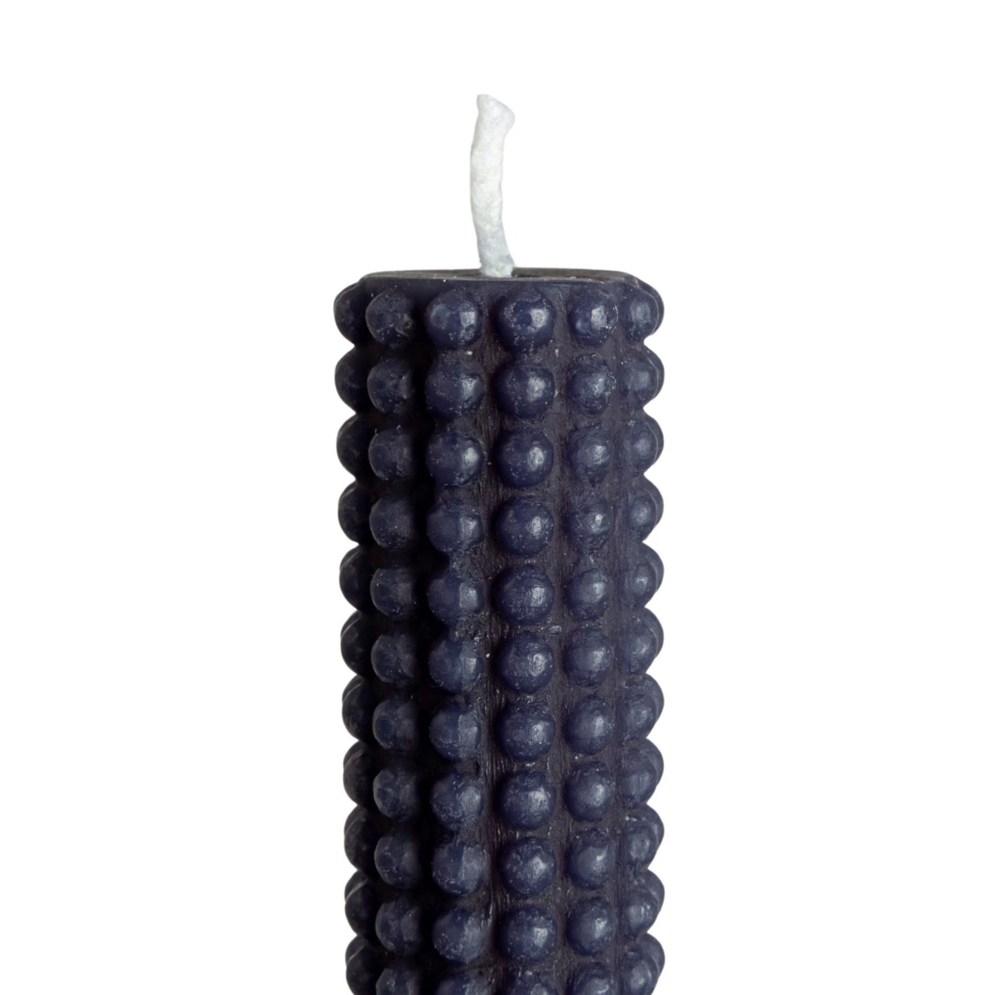 Unscented Hobnail Taper Candles-Navy