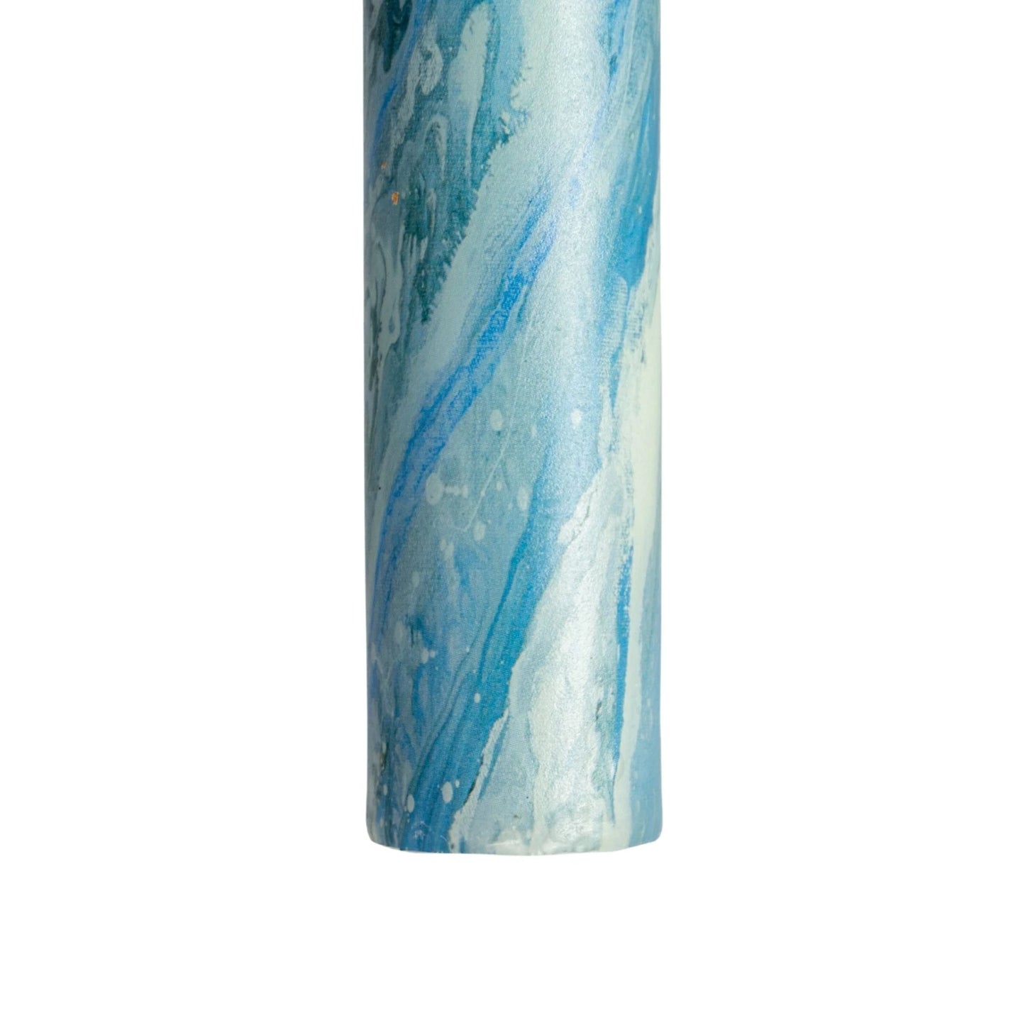 Unscented Taper Candles in Box, Marbled Blue