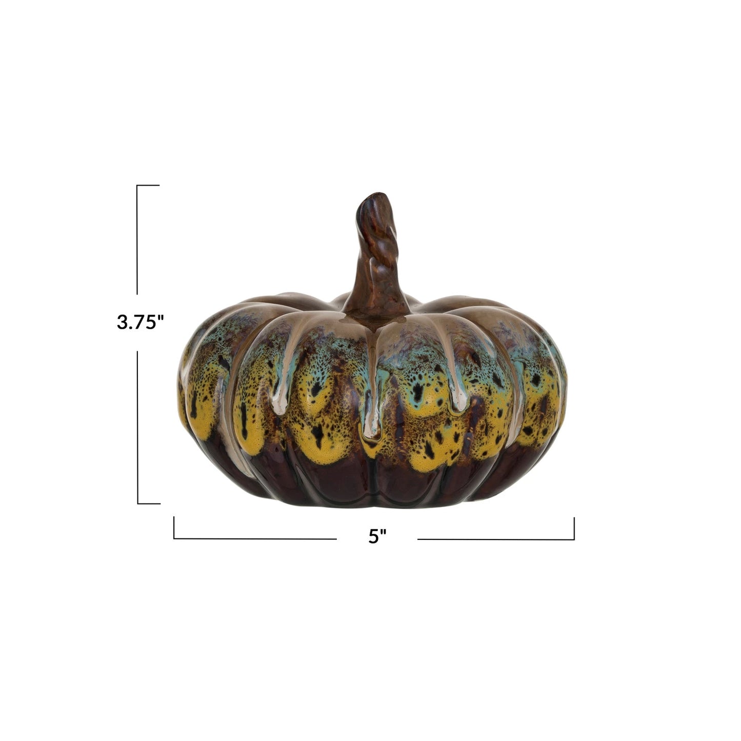 Stoneware Pumpkin, Reactive Glaze, Multi Color