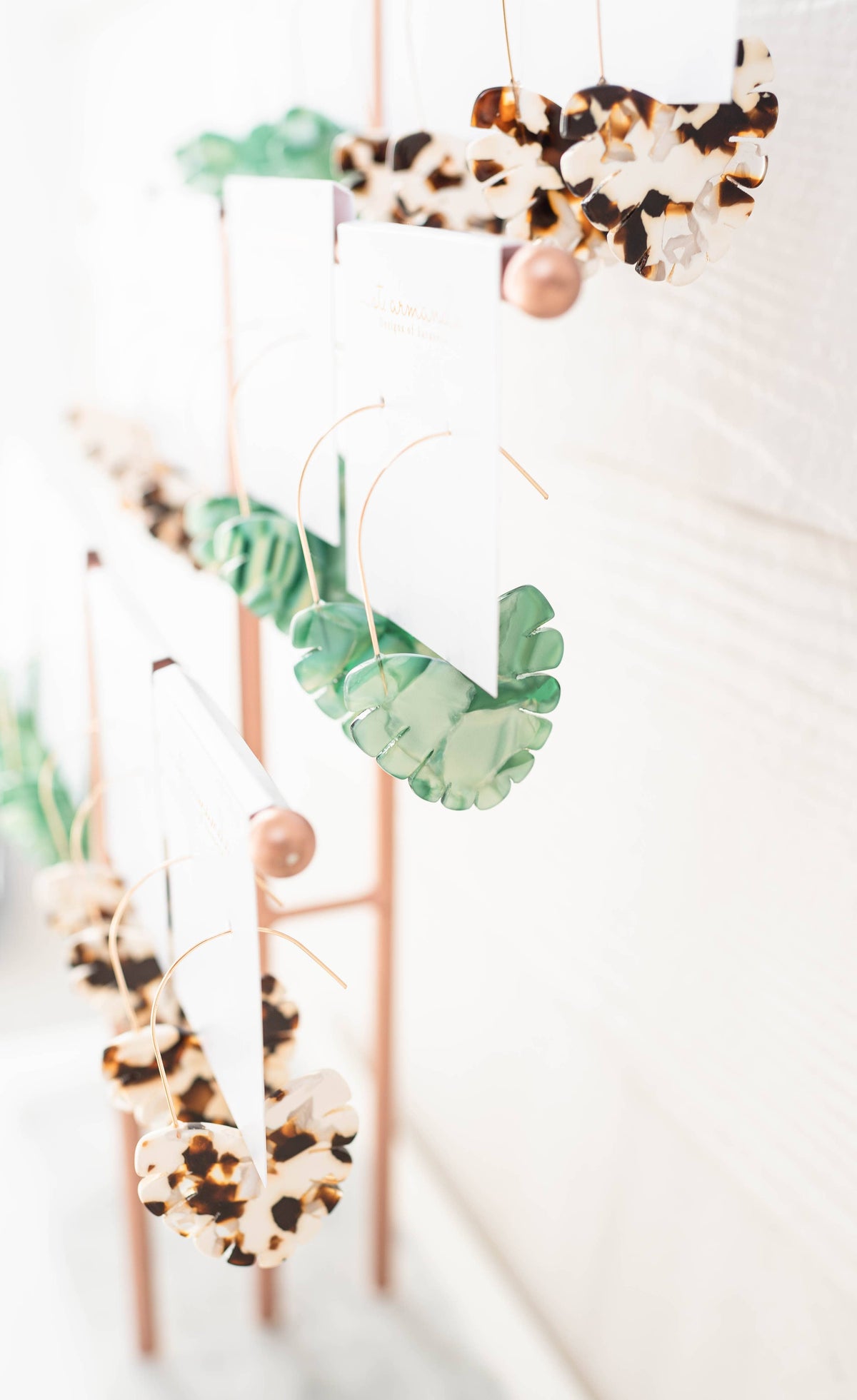 Cocoa Palm Statement Threader Earrings