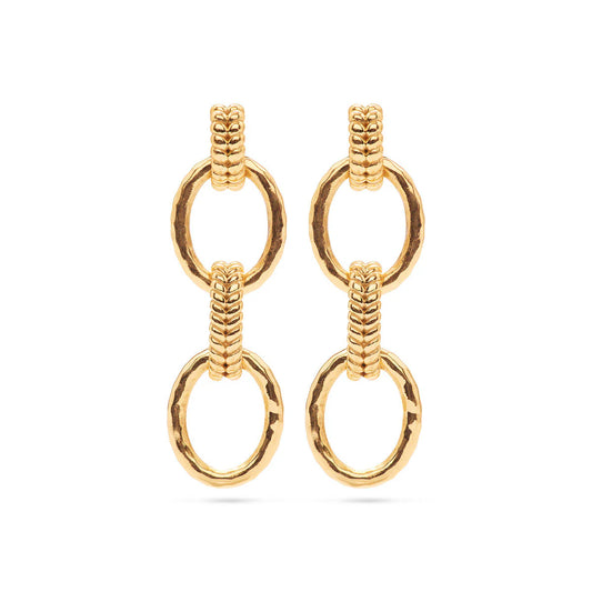 Cleopatra Regal Double Link Earrings - Gold